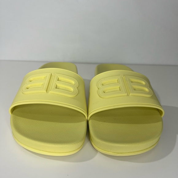 Balenciaga BB Logo Rubber Pool Wedge Slide Sandal Clog Heels - Picture 8 of 14
